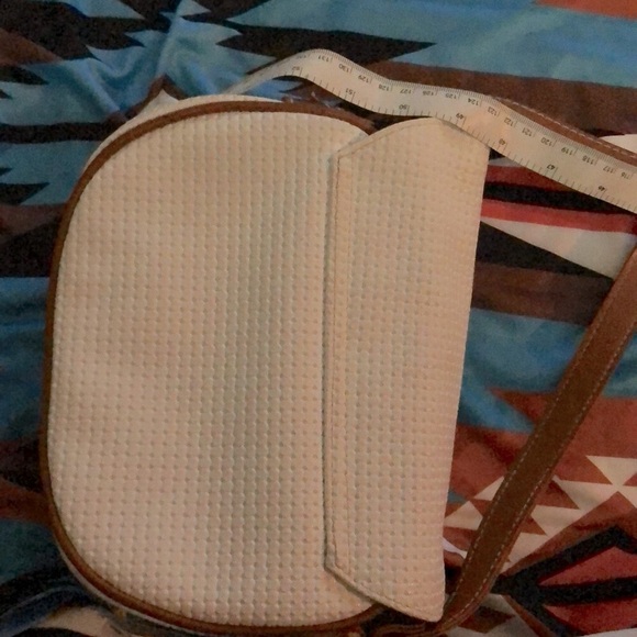 Crossbody bag white with brown trim - Picture 4 of 5